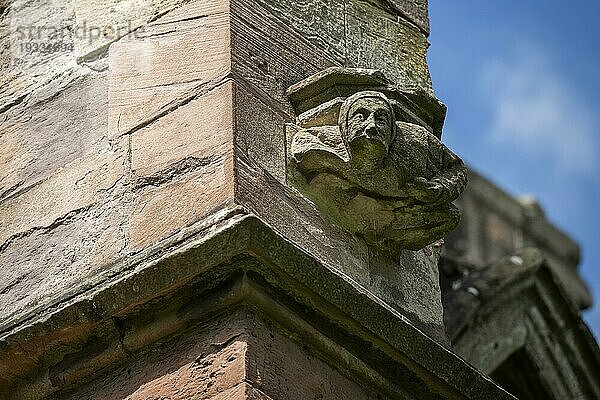 Figürliches Dekor  Ruine von Melrose Abbey  Melrose  Borders District  Schottland  Großbritannien  Europa