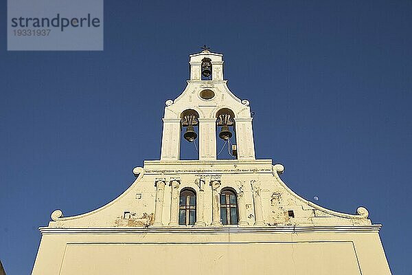 Glockenturm frontal  Agios Georgios Kloster  Kloster Arsani  Orthodoxes Kloster  Zentralkreta. Provinz Rethimnon  Kreta  Griechenland  Europa