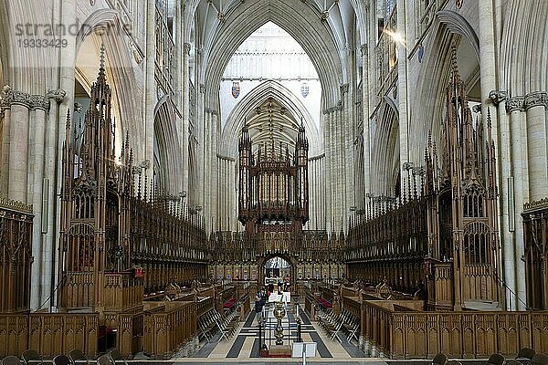 Innenansicht  Orgel  Chorgestühl  York Minster  Archidiocese of York  York  England  Großbritannien  Europa