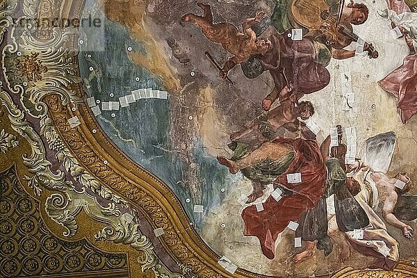 Innenaufnahme Markusdom  Sala Banchetti  Festsaal  Restaurierung der Decke  Venedig  Venetien  Adria  Norditalien  Italien  Europa