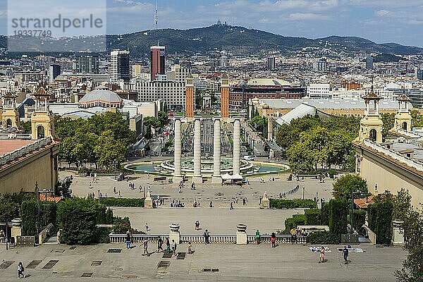 Placa d' Espanya und dem font magica  Barcelona  Spanien  Europa