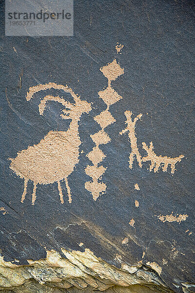 Petroglyphen im Petroglyph Canyon  San Rafael Swell  Utah.