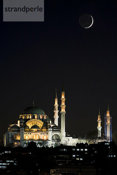 Süleymaniye-Moschee in Istanbul  Türkei bei Nacht