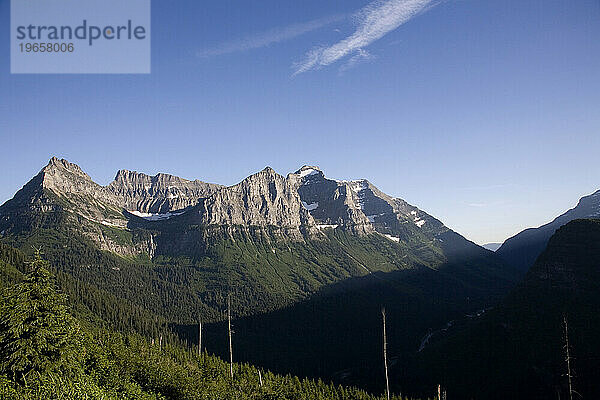 A view from the famous Going to the Sun road in Glacier National Park  MT.