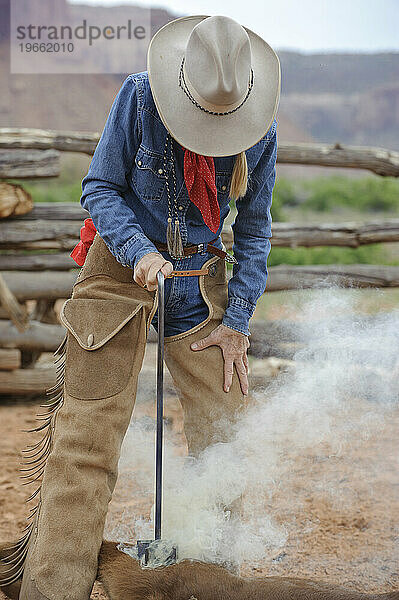 Branding auf einer Ranch neben dem Canyonlands NP  UT