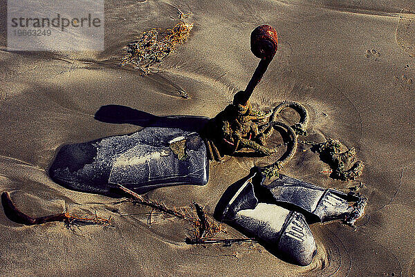 Meeresmüll am Strand.