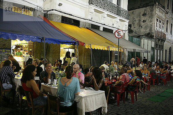 Restaurants im Freien in Lapa  Rio de Janeiro  Brasilien.