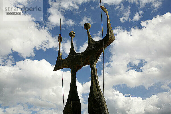 Os Candangos oder The Warriors-Skulptur am Praca dos Tres Poderes  Brasilia  Brasilien.