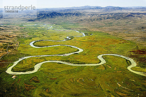 Luftfluss und Grasland  Mongolei