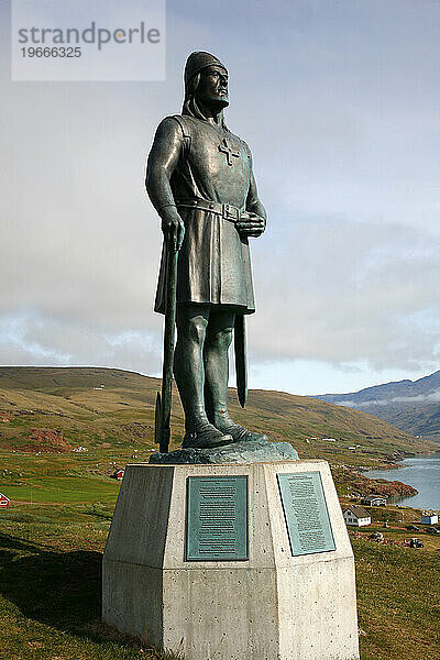 Statue von Leif Eriksson  Sohn von Erik dem Roten in Qassiarsuk  Südgrönland.