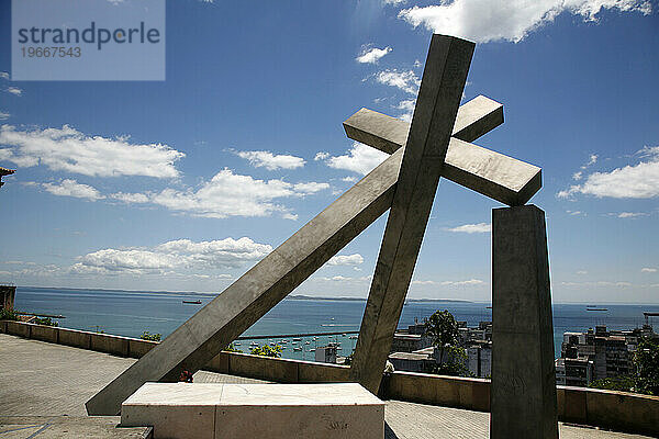 Largo da Cruz Quebrada oder das gefallene Kreuz  Pelourinho  Salvador  Bahia  Brasilien.