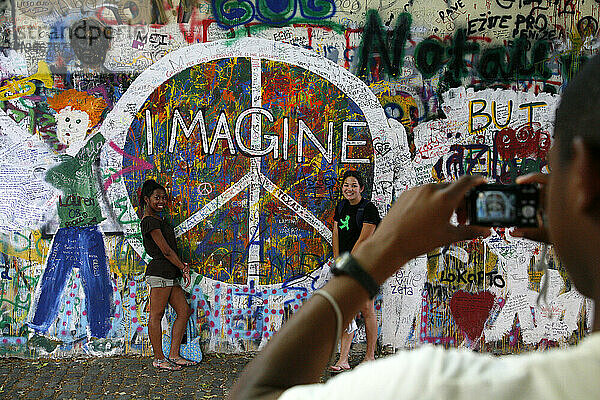 John-Lennon-Mauer  Prag  Tschechische Republik.