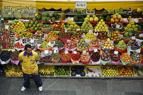 Obststand im Mercado Municipal  Sao Paulo  Brasilien.