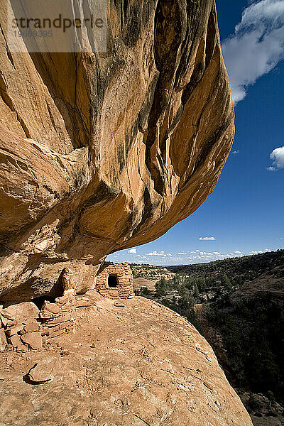Indianerruinen im North Fork des Mule Canyon im Gebiet Cedar Mesa in Utah.