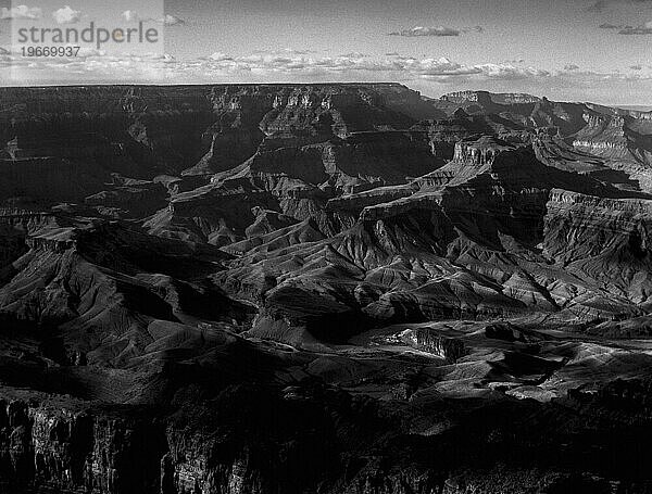 Schwarz-Weiß-Filmfoto des Grand Canyon Arizona