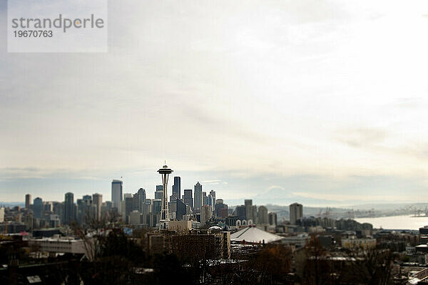 Space Needle und die Innenstadt von Seattle  Washington.