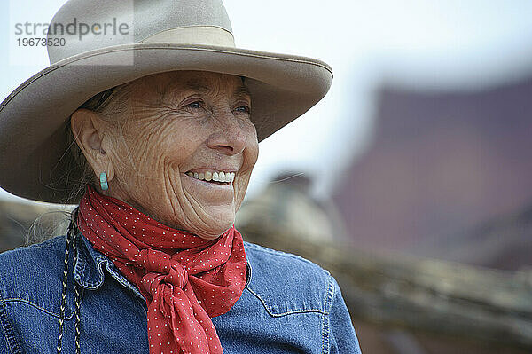 Cowgirl auf einer Ranch  neben dem Canyonlands NP  UT