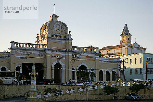 The train station building in Cachoeira  Bahia  Brazil.
