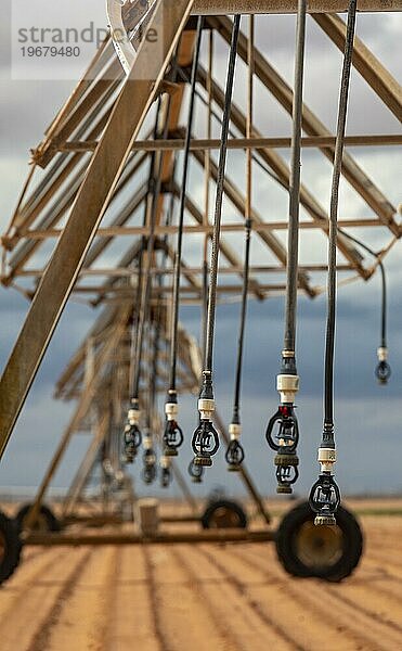 Plains  Texas  Zentrales Bewässerungssystem auf einer Farm in West Texas