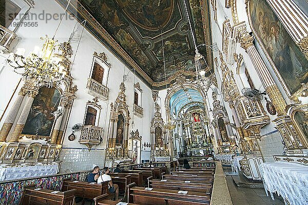 Basilika Nosso Senhor do Bonfim oder römisch-katholische Kirche Unser Herr vom guten Tod  Innenaufnahme  Salvador  Bundesstaat Bahia  Brasilien  Südamerika