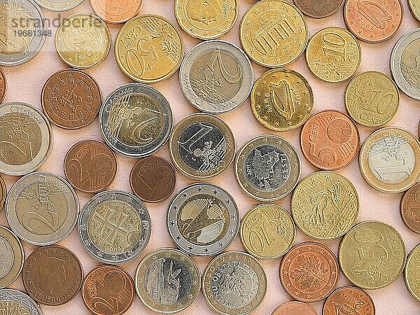 Euromünzen Hintergrund der Europäischen Union