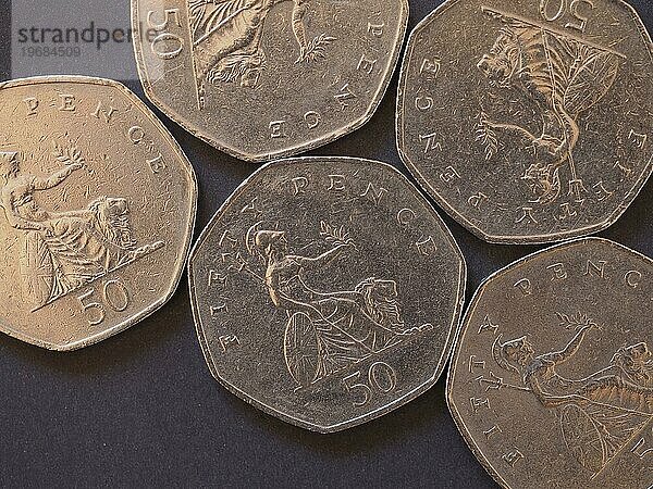 50 Pence Münze  Großbritannien  Europa