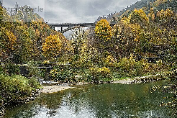 Herbstliche Stimmung an der Enns in Kastenreith bei Weyer  Oberösterreich  Österreich  Europa