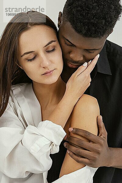 Interracial Paar Liebe Nahaufnahme
