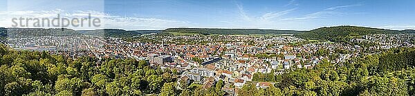 Luftbild-Panorama von der Stadt Tuttlingen  Landkreis Tuttlingen  Baden-Württemberg  Deutschland  Europa