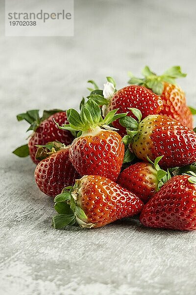 Hochkant leckere frische Erdbeeren