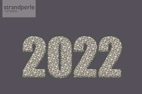 Neujahr 2022 Vorlage. Bunte 2022 Text. 2022 Frohes Neues Jahr. 2022 Design für Grüße  Einladungen  Banner oder Hintergrund