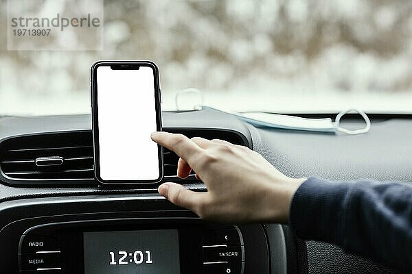 Close up leeren Bildschirm mobile Auto