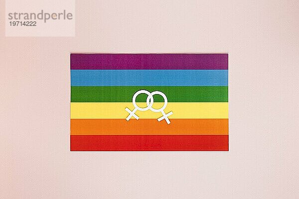 Lesbisches Paar Symbol Regenbogenflagge