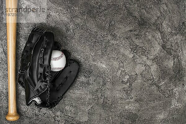 Draufsicht Baseballhandschuh mit Kopierraum
