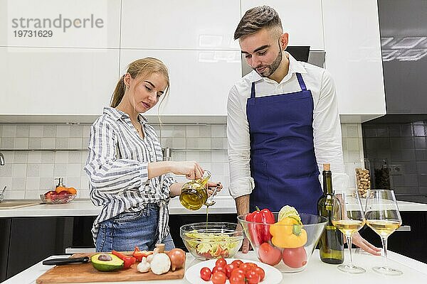 Paarkochen Gemüsesalat mit Olivenöl