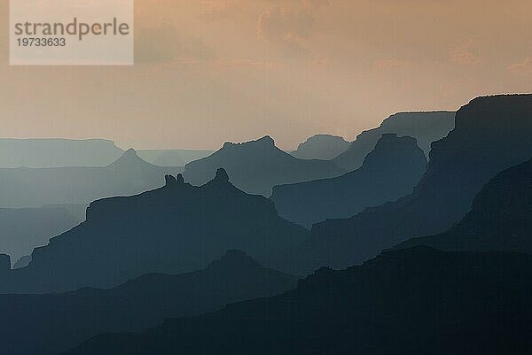 Silhouette  Grand Canyon Nationalpark  South Rim  Arizona  USA  Nordamerika