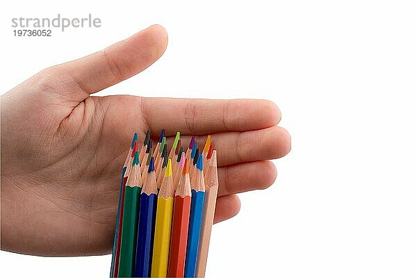 Viele verschiedene Buntstift Werkzeuge für künstlerische Kreativität Zeichnung