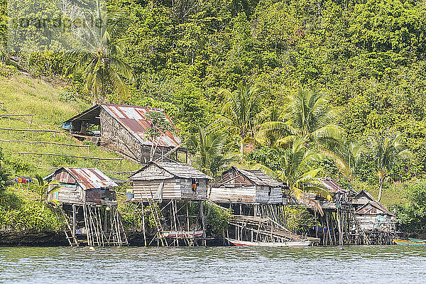 Auf dem Wasser errichtete Rangerstationen im Nationalpark Tanjung Puting  Kalimantan  Borneo  Indonesien  Südostasien  Asien