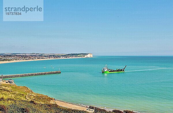 Hafen von Newhaven  von wo aus Oscar Wilde  Edward VIII.  Operation Jubilee (der Dieppe-Überfall von 1942) und Lord Lucan in die Normandie  Frankreich  Newhaven  East Sussex  England  Vereinigtes Königreich und Europa segelten