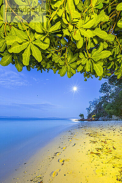 Vollmond im Murex Bangka Dive Resort  Bangka Island  in der Nähe von Manado Sulawesi  Indonesien  Südostasien  Asien