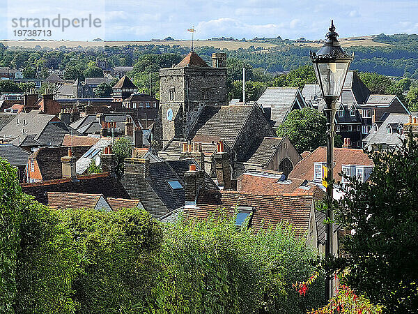 Blick vom Chapel Hill  Lewes  East Sussex  England  Vereinigtes Königreich  Europa