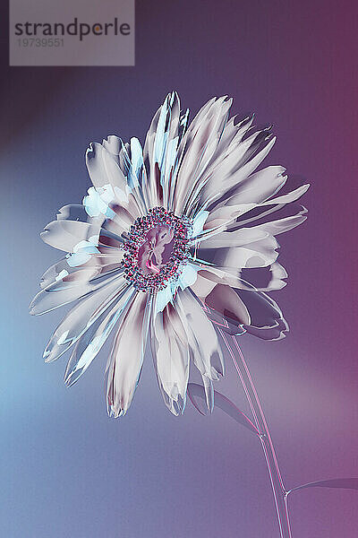 3D render of white glass flower