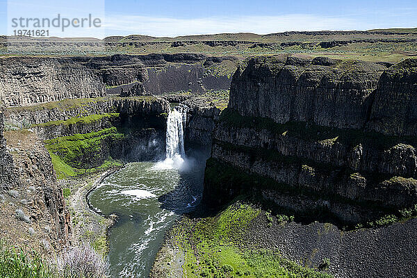 Luftaufnahme der Palouse Falls im Palouse Falls State Park; Washington  Vereinigte Staaten von Amerika