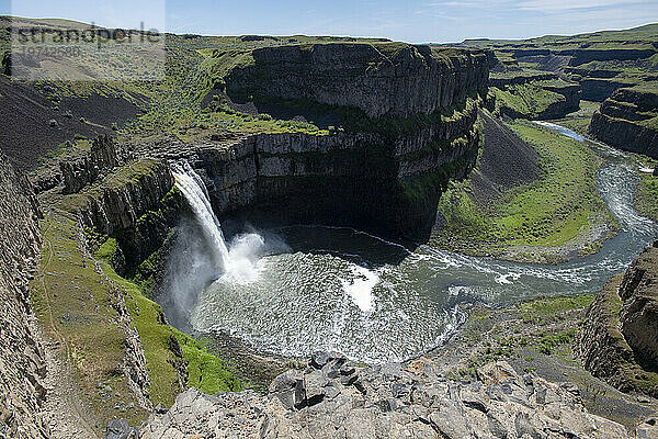 Luftaufnahme der Palouse Falls im Palouse Falls State Park; Washington  Vereinigte Staaten von Amerika