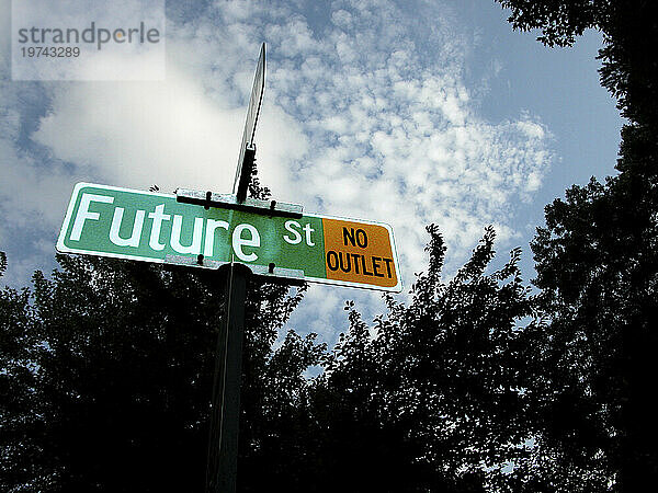 Straßenschild für Future Street  ohne Steckdose; North Carolina  Vereinigte Staaten von Amerika