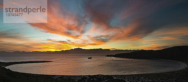 Sunset at Half Moon Bay; Isla San Francisco  Baja California Sur  Mexico