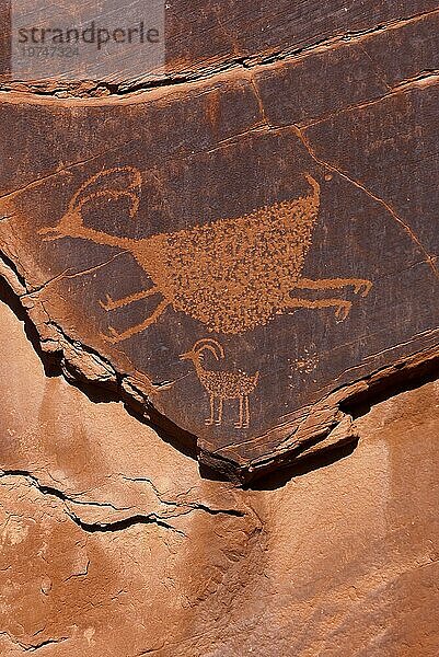 Petroglyphen-Indianische Steinritzzeichnung  Felszeichnung  Indianer  Indigene  historisch