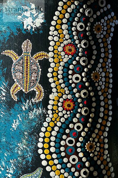 Malerei der Aborigines  Ureinwohner  Kunst  Indigene  bunt  Australien  Ozeanien