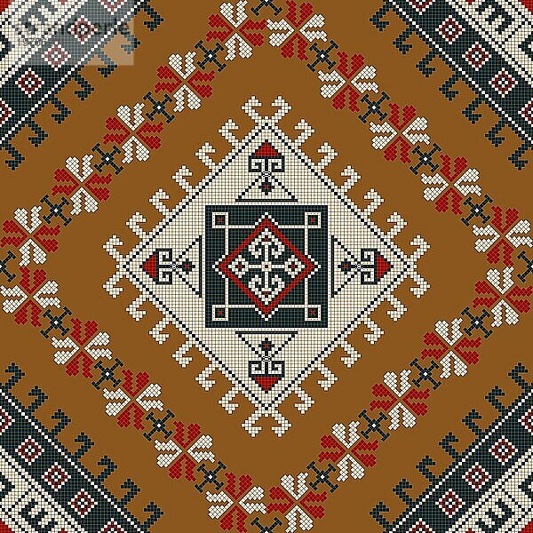 Traditionelle georgische Volkskunst Stickerei Vektor Muster