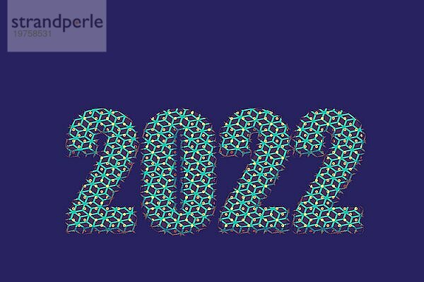 Neujahr 2022 Vorlage. Bunte 2022 Text. 2022 Frohes Neues Jahr. 2022 Design für Grüße  Einladungen  Banner oder Hintergrund